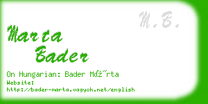 marta bader business card